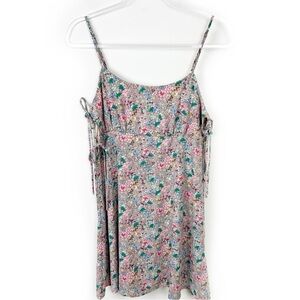 Lulus floral mini dress with side cuts and ties dainty size: S